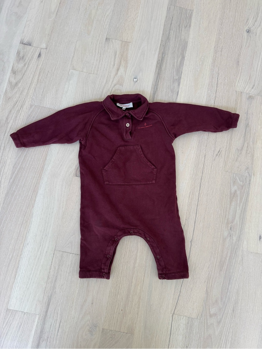The Animals Observatory Burgundy Baby One-Piece Romper Size 12-18 Months